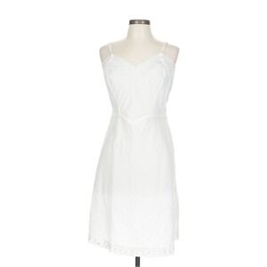 Barbizon Ariel Vtg Ivory Tafredda Full Slip Embroidered Eyelet Trim Sz‎ 16 Sheer